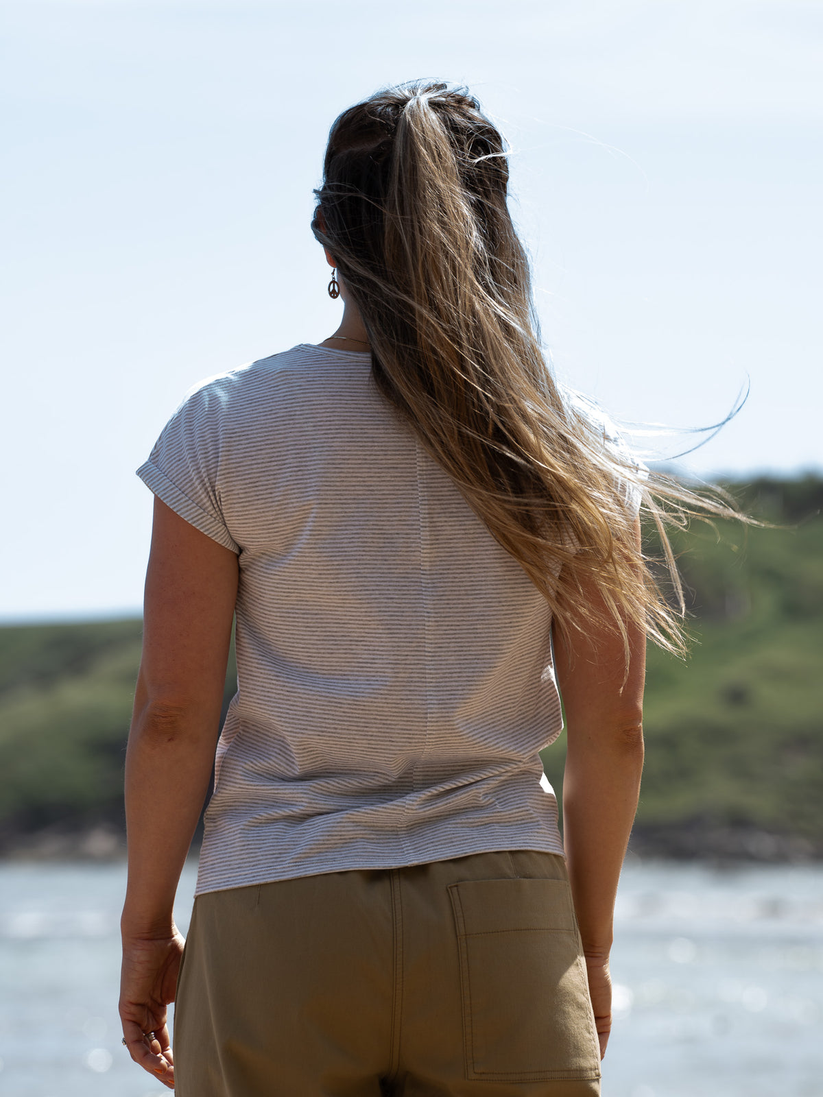 Recycled Cotton Stripe Tee - Womens