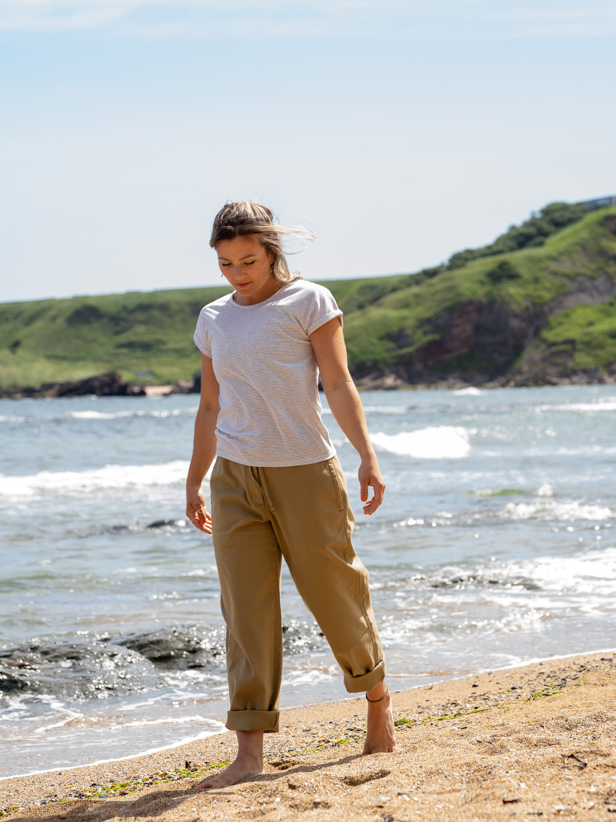 Recycled Cotton Stripe Tee - Womens
