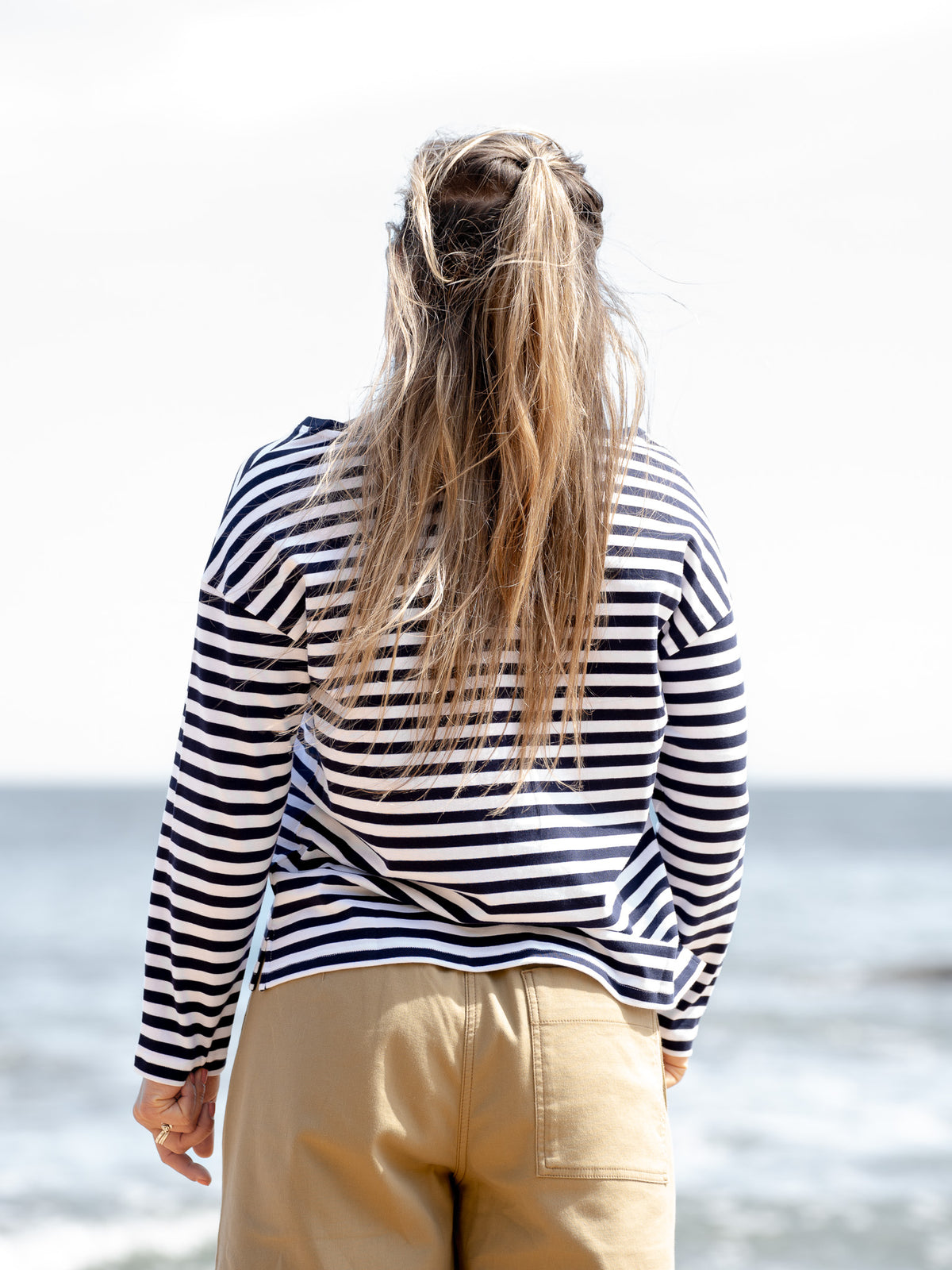 Organic Cotton Long Sleeve Stripe Tee - Womens