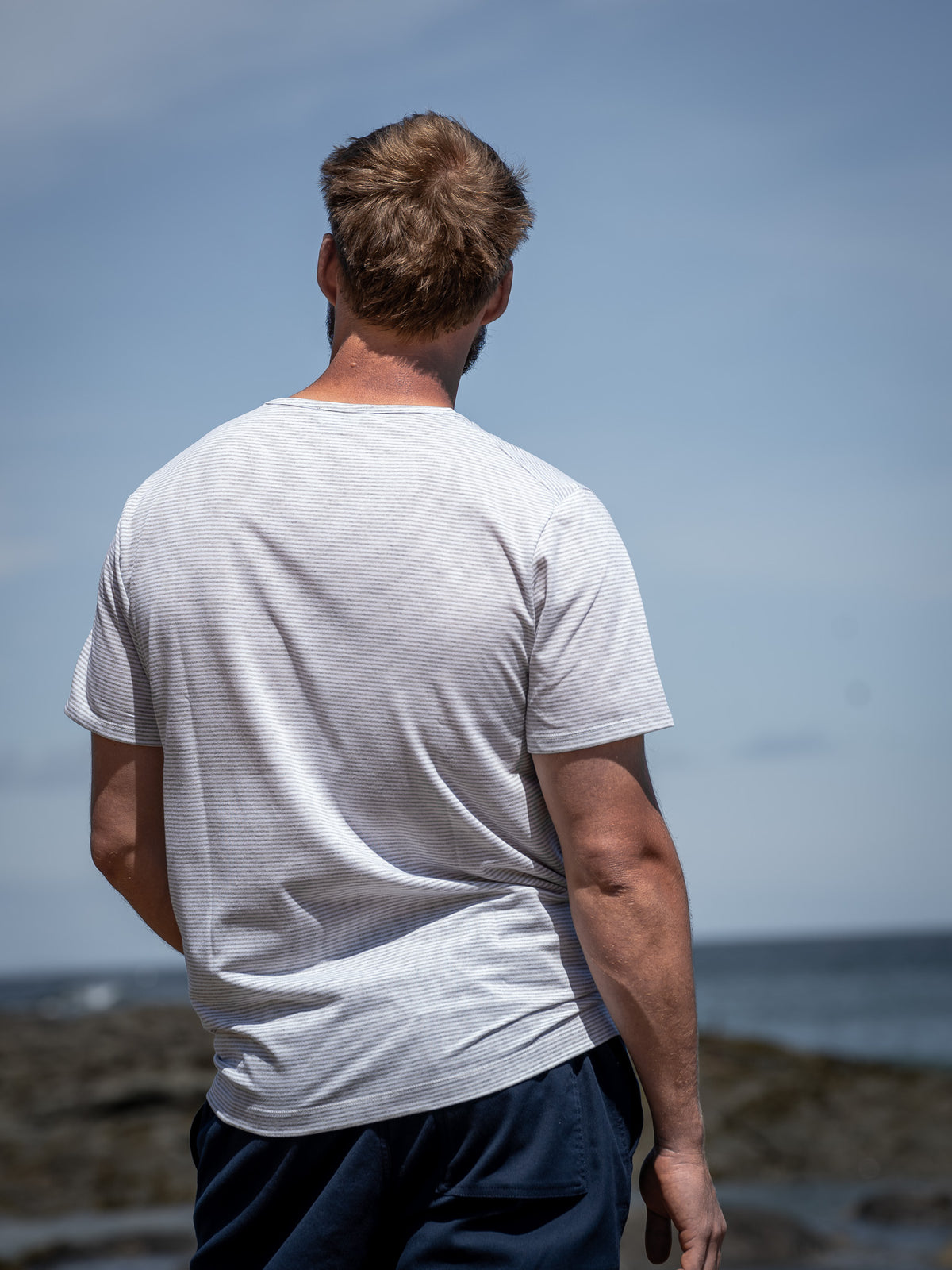 Recycled Cotton Stripe Tee - Mens