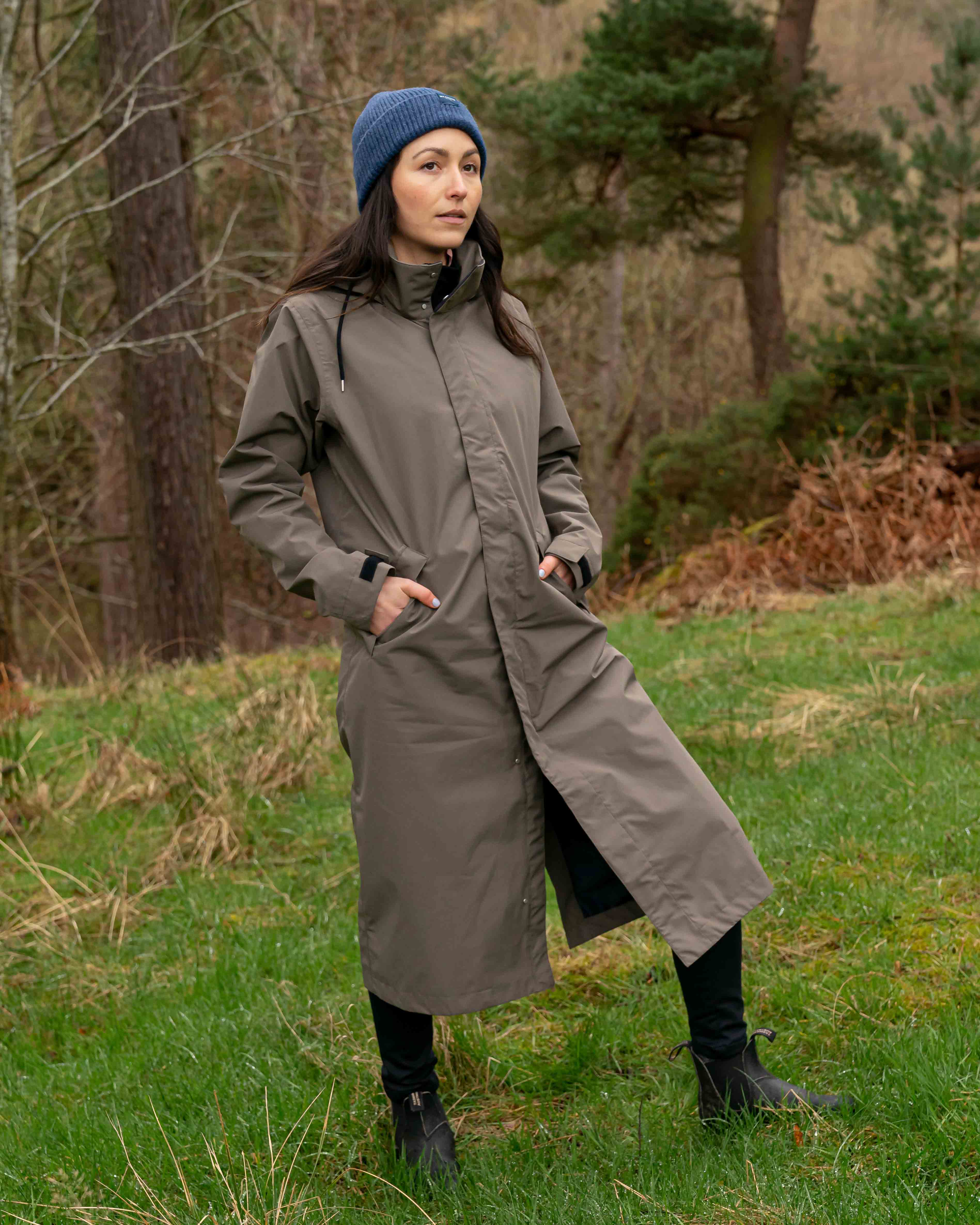 Recycled Long Raincoat - Womens - MeanderApparel Recycled Long Raincoat - Womens - MeanderApparel