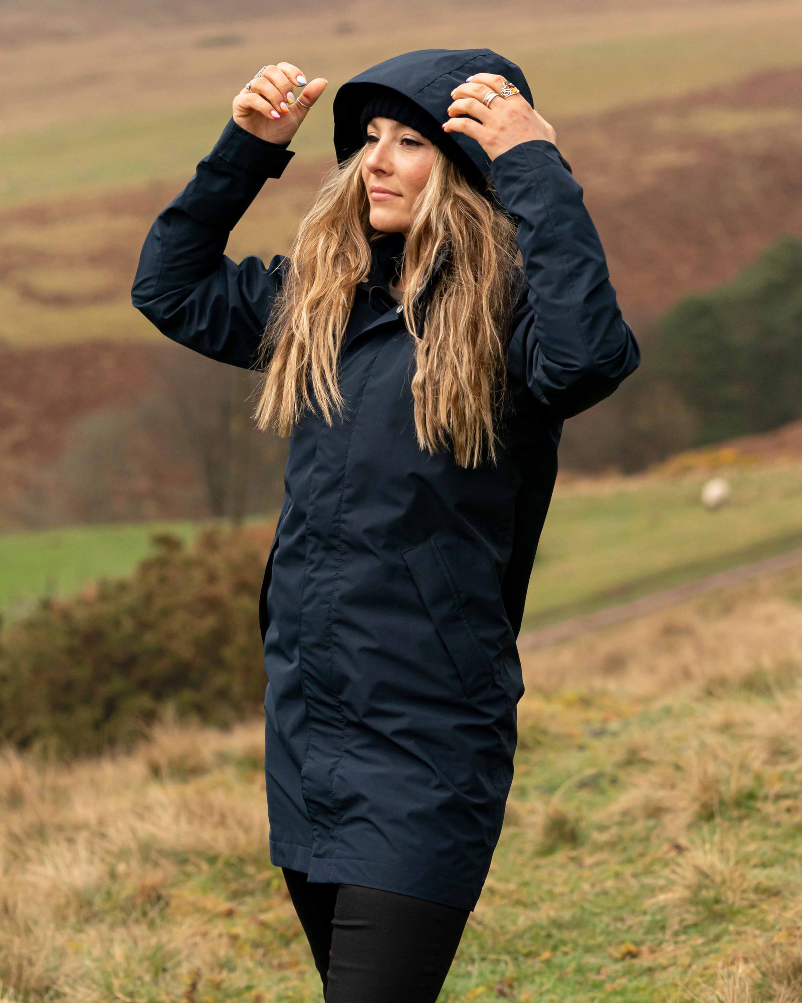 Recycled Raincoat Womens MeanderApparel Indoor Ceiling Hooks For Plants Garden Lamp Post With Hanging Baskets