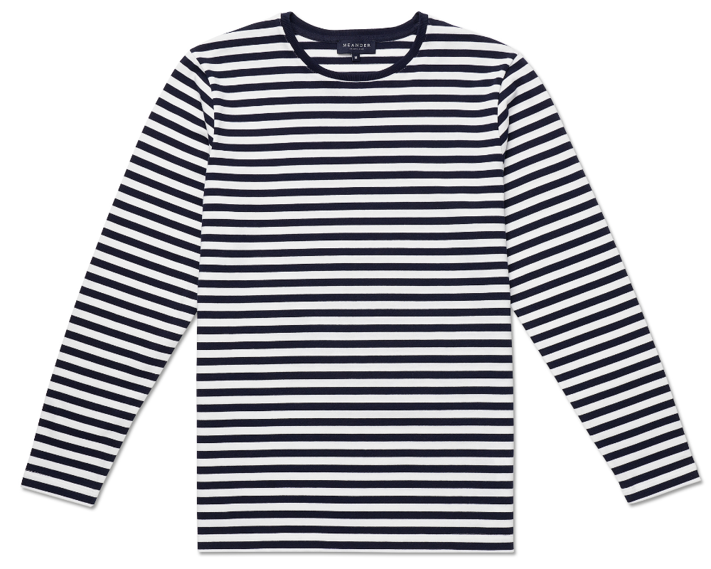 Organic Cotton Long Sleeve Stripe Tee Mens MeanderApparel