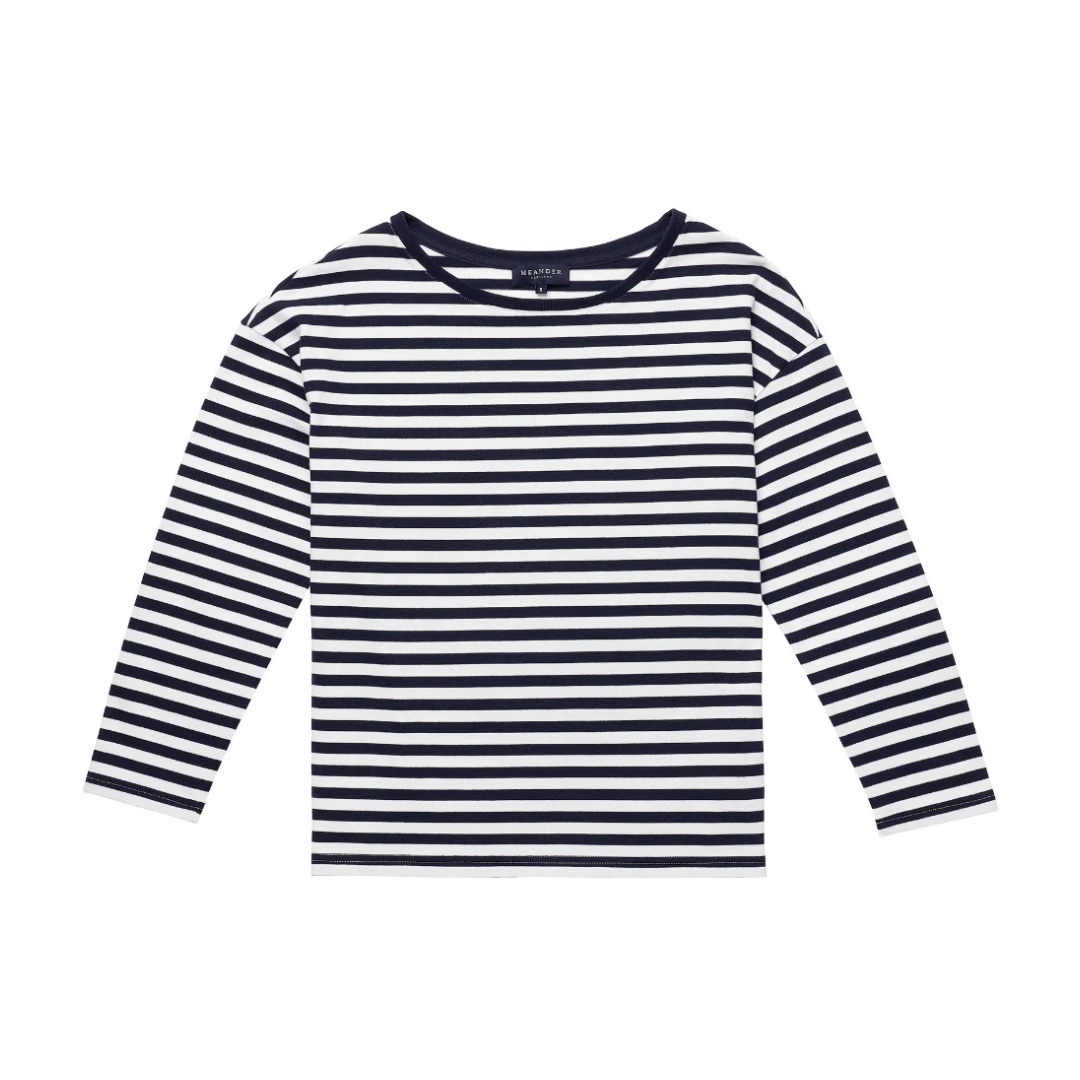 Organic Cotton Long Sleeve Stripe Tee - Womens